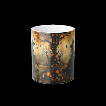 Color Morphing Mug - Enchanted Forest Design, Perfect for Fall & Halloween