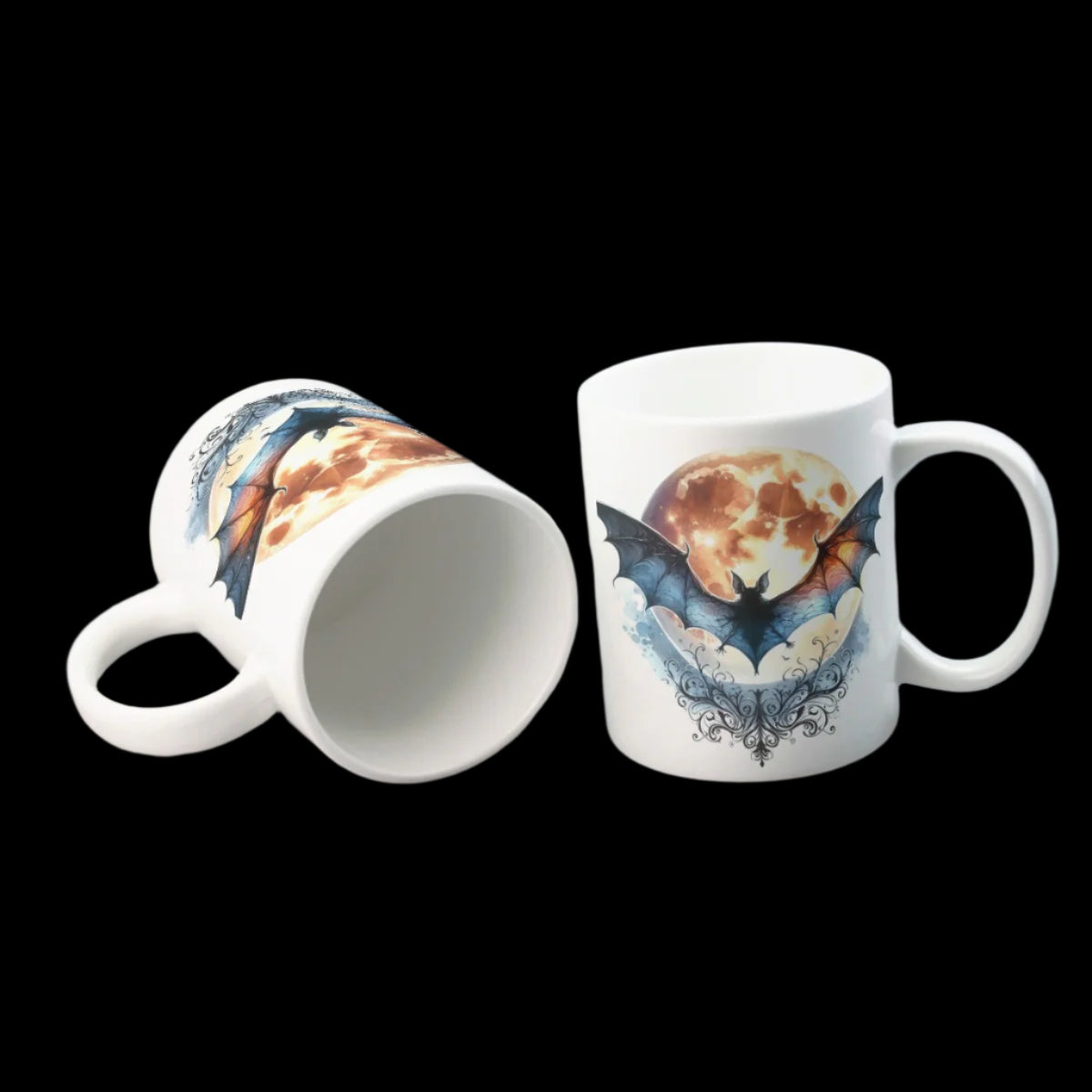 Mystical Moonlit Bat Ceramic Mug - 11oz