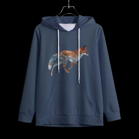 Mystical Fox Hooded Sweatshirt - Eco-Friendly Winter Warmth