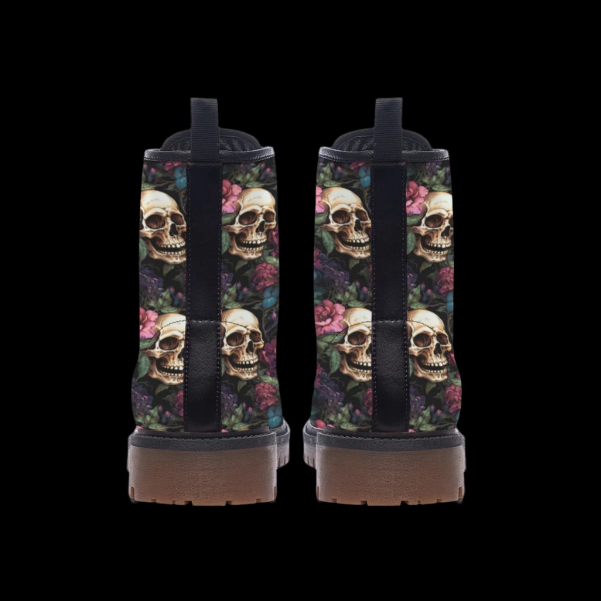 Ethereal Bloom Skull Boots - Dark Elegance for Every Step