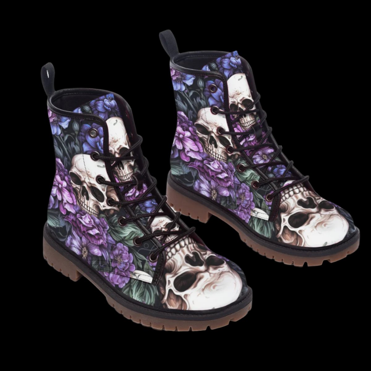 Mystic Violet Skull Boots - Elegance with an Edge