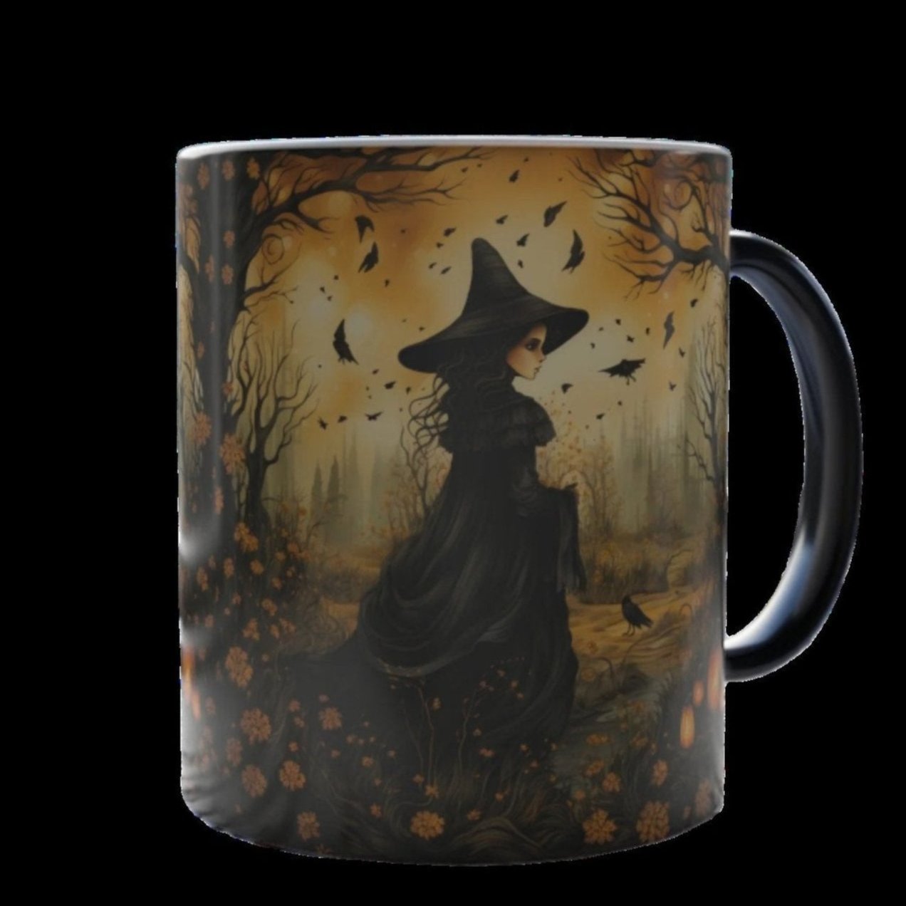 Color Morphing Mug - Enchanted Forest Design, Perfect for Fall & Halloween