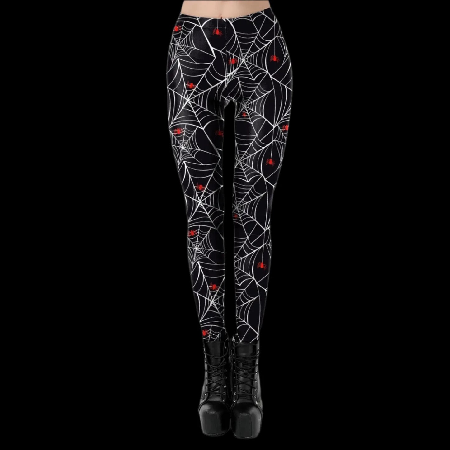 Widow's Web Gothic Leggings – Spiderweb Elegance