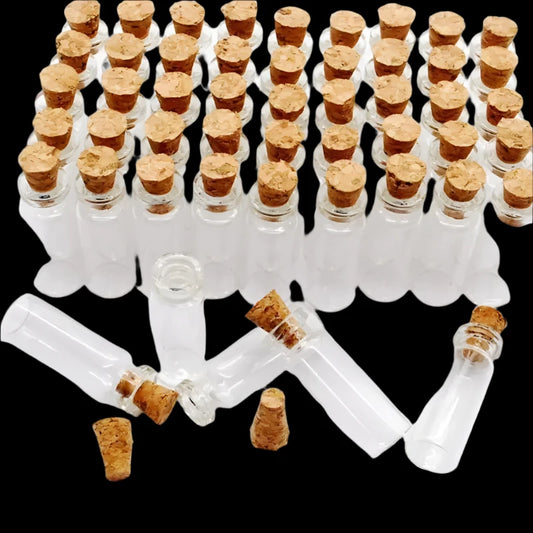 10 Mini Glass Bottles with Cork Stoppers - Witchcraft Flask for Spells, Potions, and Rituals