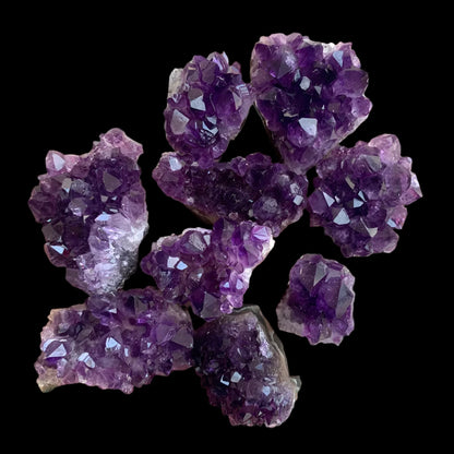 Natural Amethyst Cluster - Raw Healing Crystal Specimens (30-50mm, Multiple Weights)