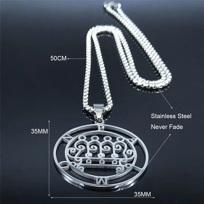 Lucifer Sigil Necklace - Stainless Steel Satanic Pendant