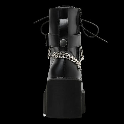 Gothic Punk Chain Ankle Boots – Bold & Edgy