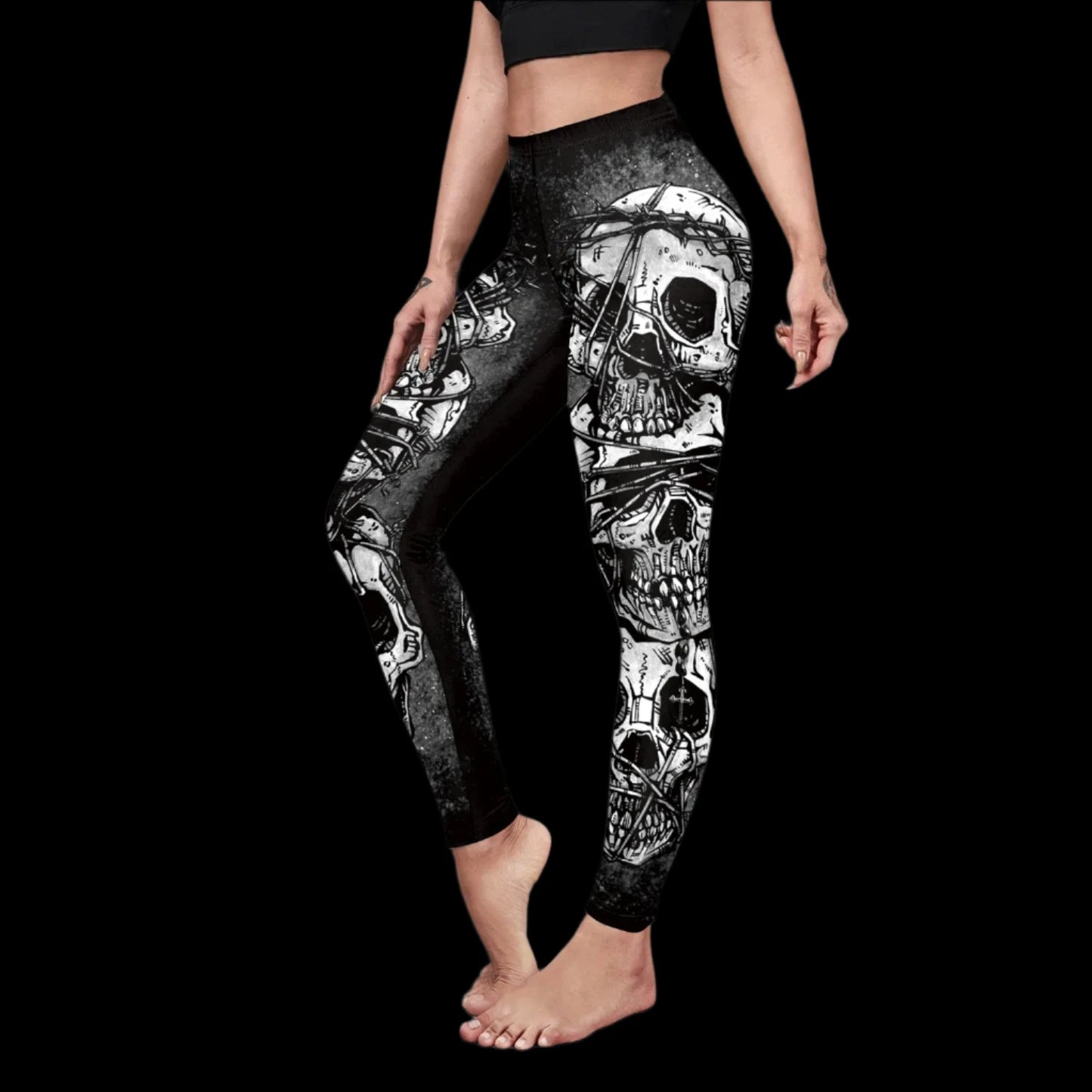 Grunge Skull Warrior Leggings – Dark Gothic Edge