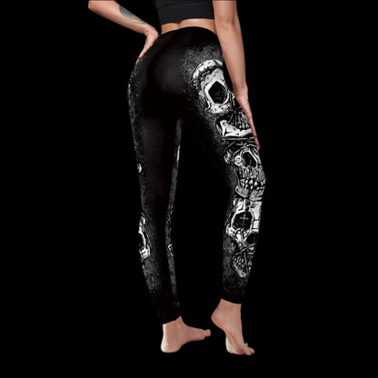 Grunge Skull Warrior Leggings – Dark Gothic Edge