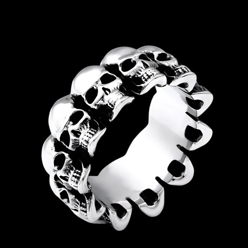 316L Stainless Steel Skull Ring - Men's Gothic Jewelry