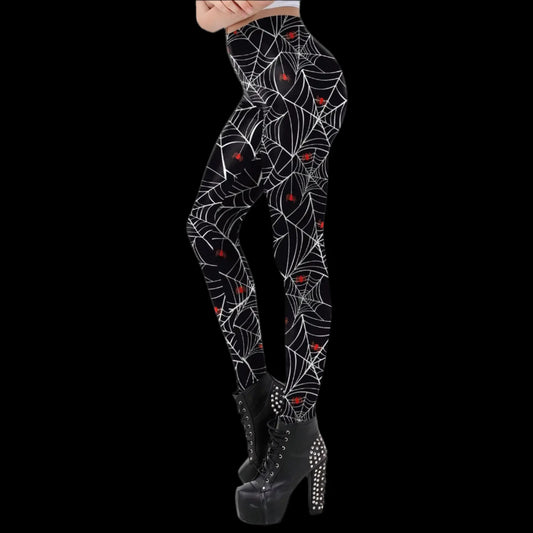 Widow's Web Gothic Leggings – Spiderweb Elegance