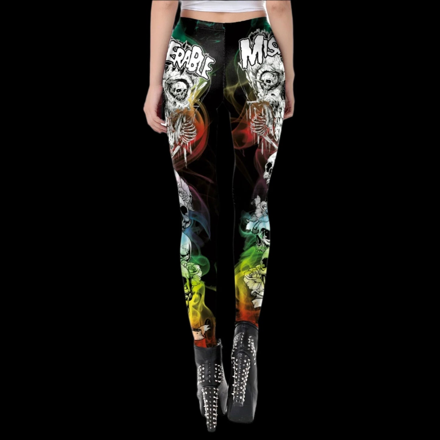 Rainbow Skulls Graffiti Leggings – Misfit Gothic Vibes