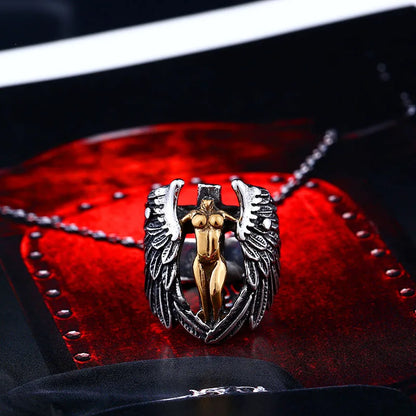 Celestial Wings – 316L Stainless Steel Angel Ring for Men