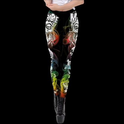 Rainbow Skulls Graffiti Leggings – Misfit Gothic Vibes