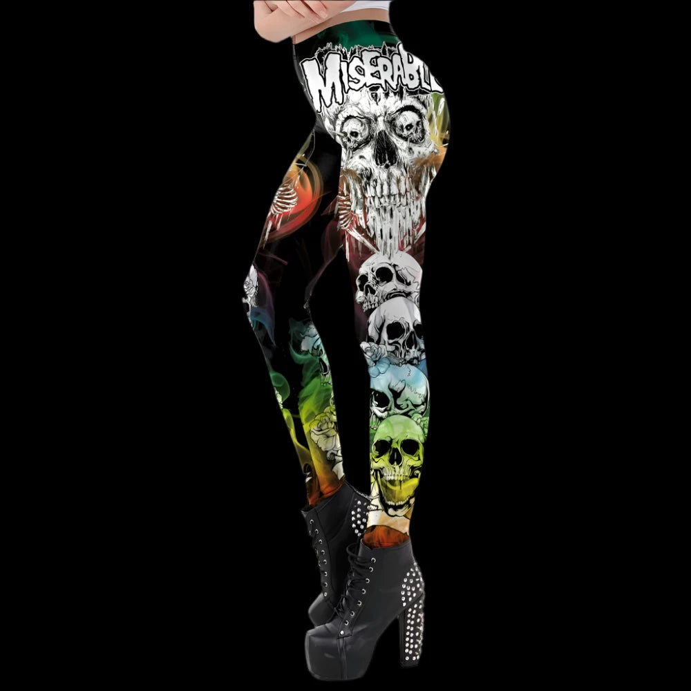 Rainbow Skulls Graffiti Leggings – Misfit Gothic Vibes