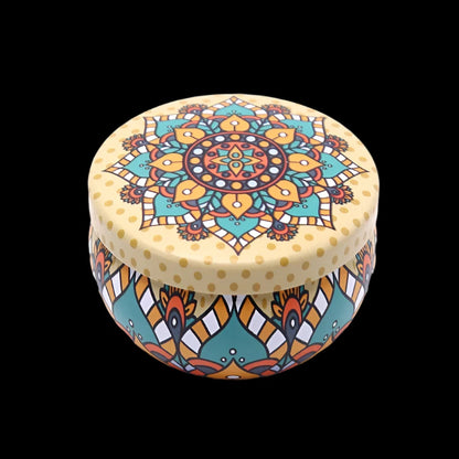 Boho-Chic Handmade Scented Candle in Vibrant Tin Can