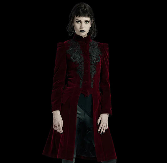 Gothic Mid-Length Velveteen Coat