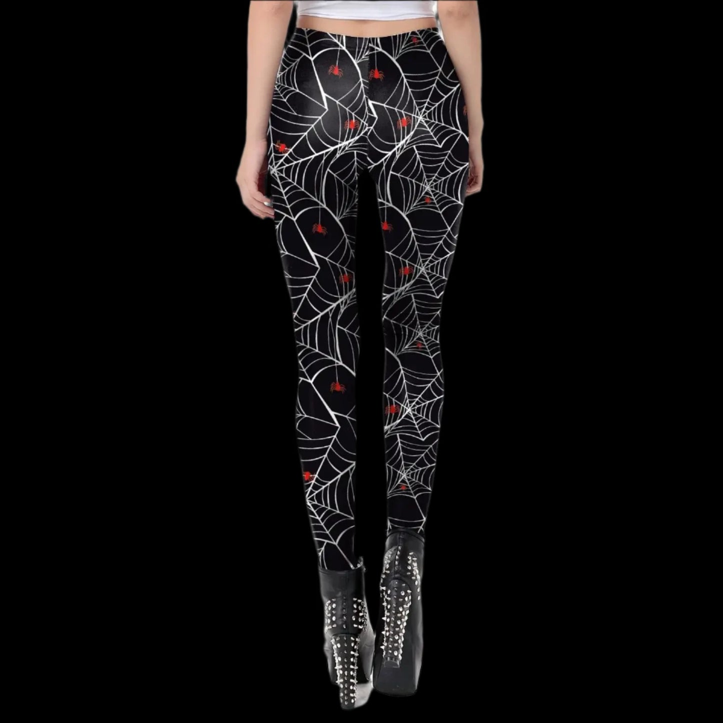 Widow's Web Gothic Leggings – Spiderweb Elegance