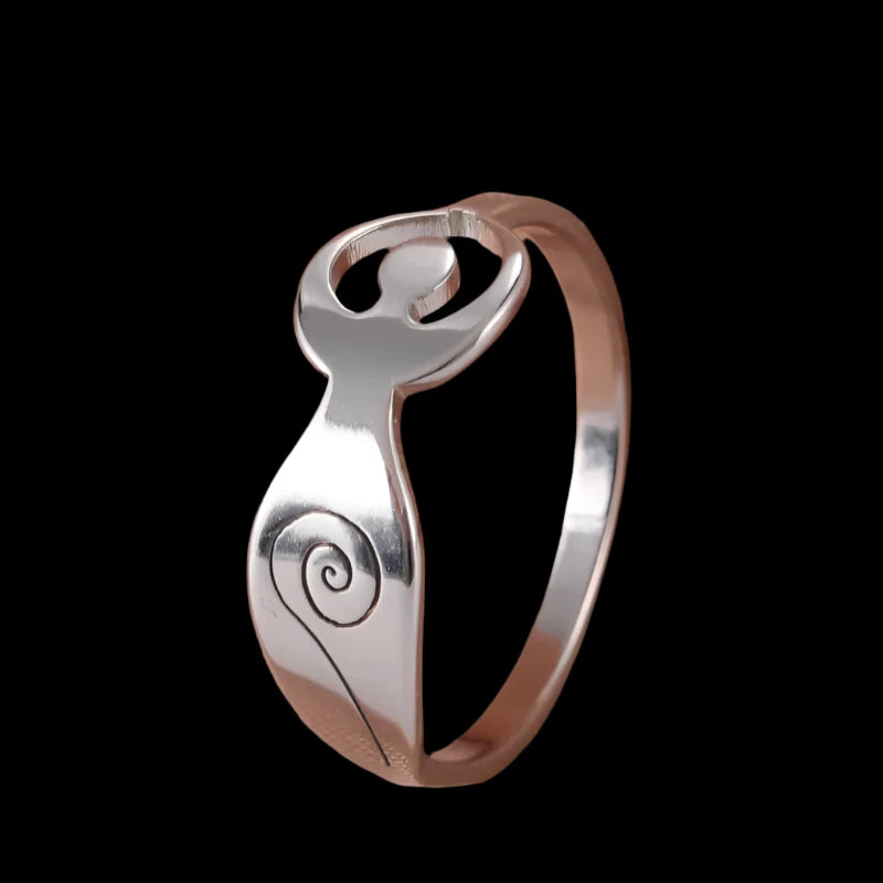 Goddess Spiral Symbol Stainless Steel Ring