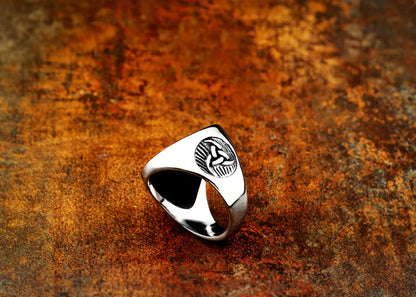 Nordic Tree of Life Signet Ring – 316L Stainless Steel Viking Amulet for Men