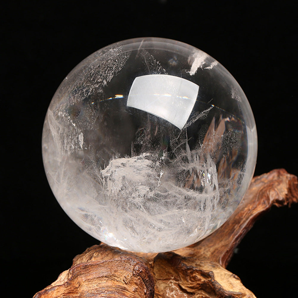 Natural White Clear Quartz Crystal Ball