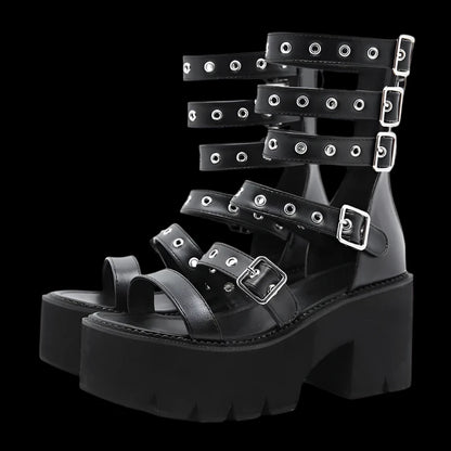 Punk Gladiator Platform Sandals – Bold Summer Style