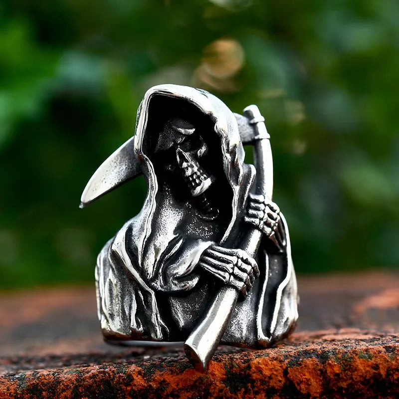 Grim Reaper Ring – 316L Stainless Steel Skull Ring for Men