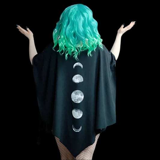 Lunar Shadows Gothic Tassel Cloak – Moon Phases Edition