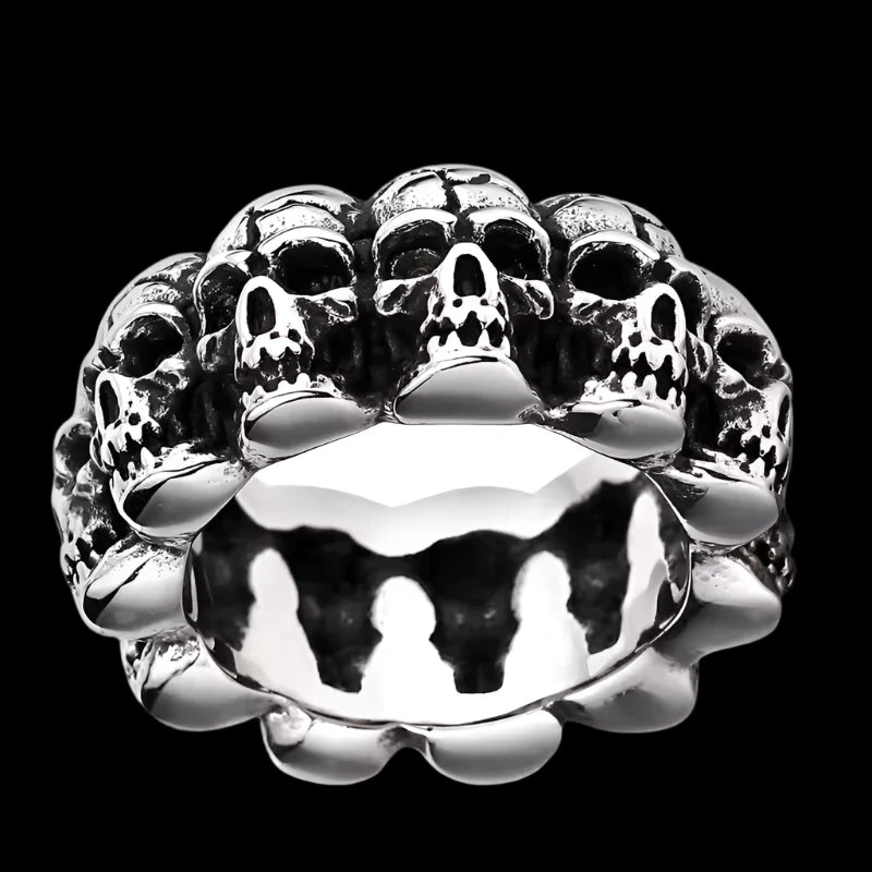 316L Stainless Steel Skull Ring - Men's Gothic Jewelry