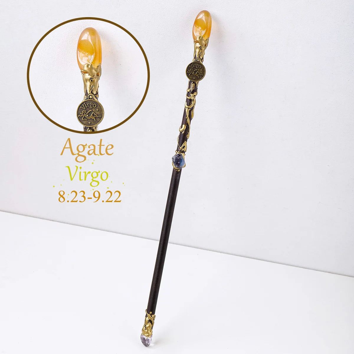 12 Constellation Crystal Stone Wand – Zodiac Magic Scepter