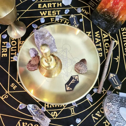 Golden Altar Plate – Candle Holder & Divination Tray