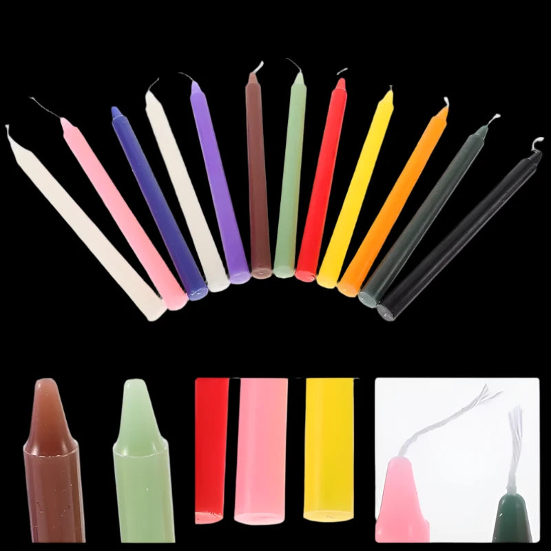 12pcs Colored Candles for Rituals and Witchcraft