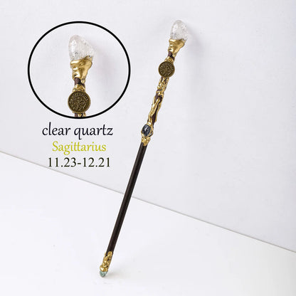 12 Constellation Crystal Stone Wand – Zodiac Magic Scepter