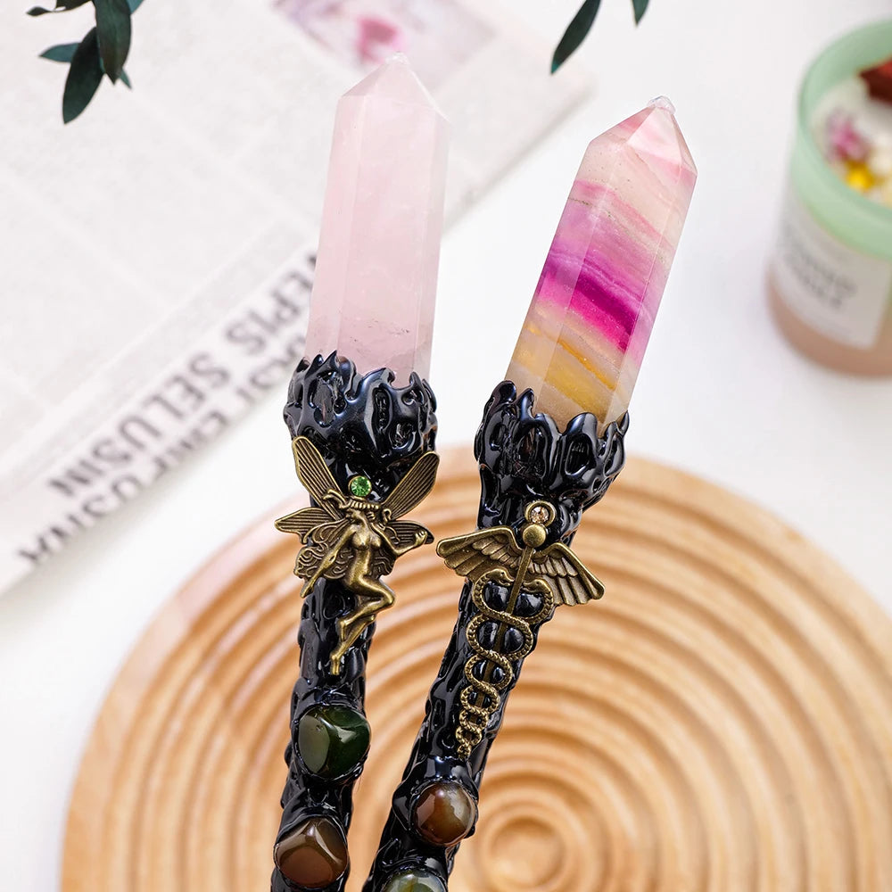 Chakra Crystal Scepter - Natural Stone Magic Wand