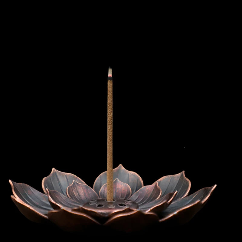 Lotus Serenity Alloy Incense Holder