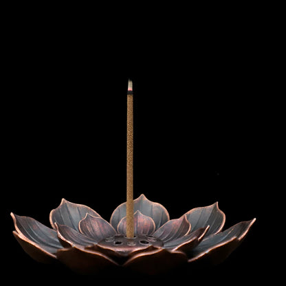 Lotus Serenity Alloy Incense Holder