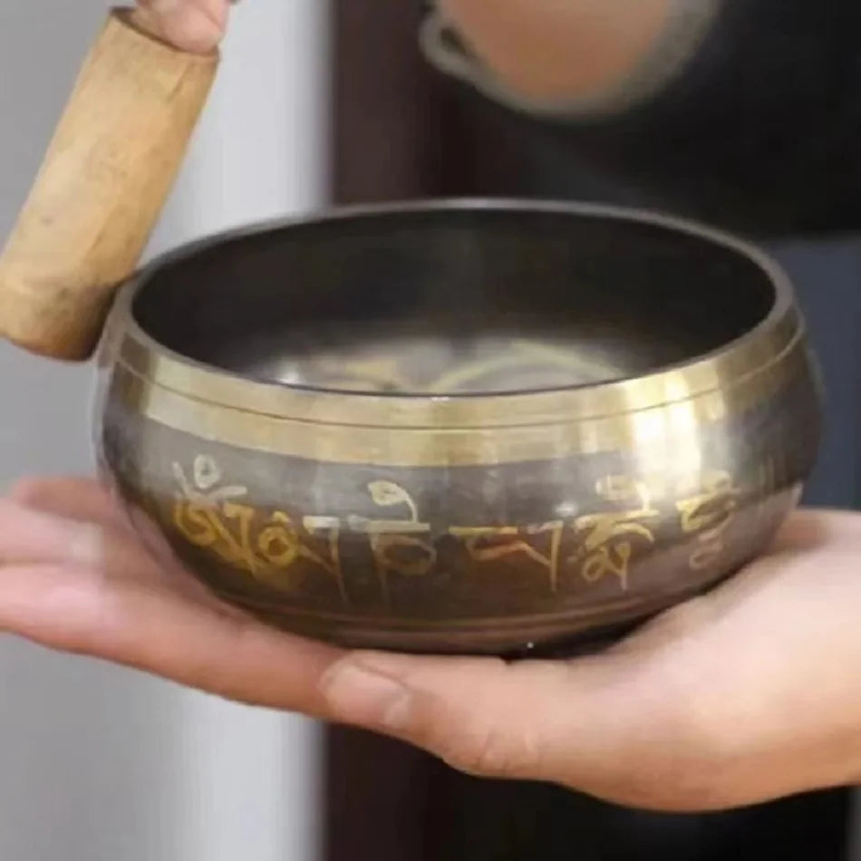 Tibetan Singing Bowl - Handmade Sound Healing Therapy Instrument for Yoga and Meditation