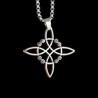 Celtic Witch Knot Necklace – Irish Protection Knot Pendant for Spiritual Balance