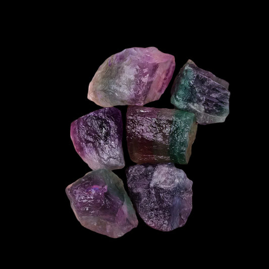 50g Natural Raw Rainbow Fluorite Crystal Rough Stone Specimen