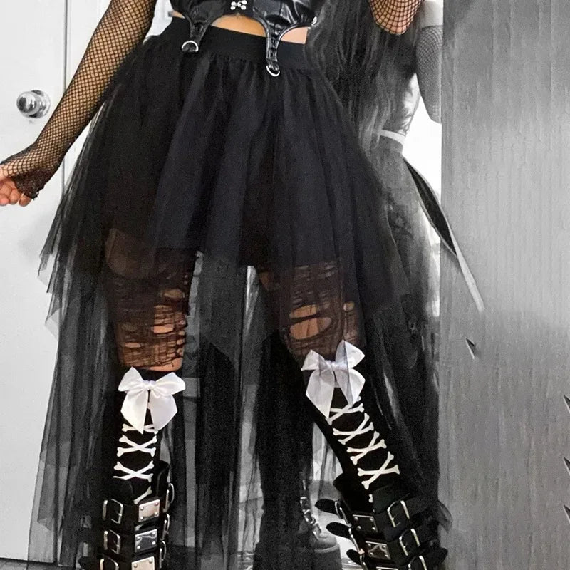 Enchanted Shadows Asymmetrical Gothic Skirt