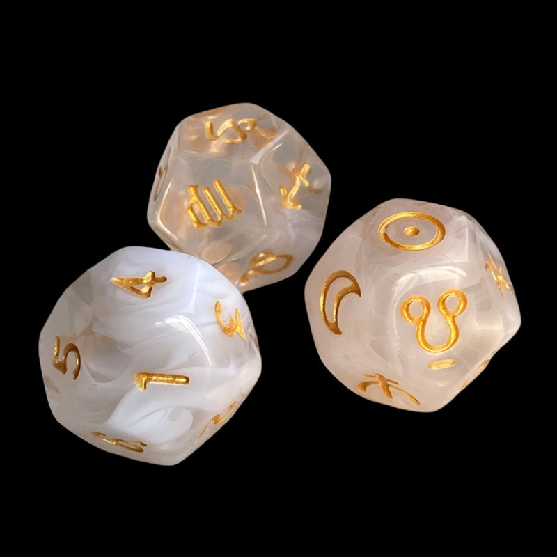 3Pcs 12-Sided Acrylic Astrological Dice