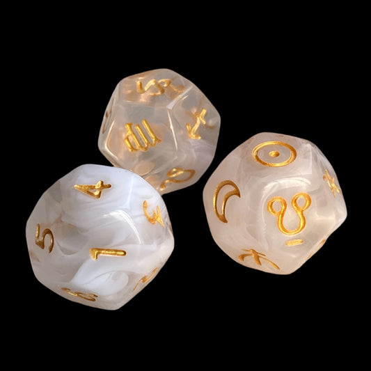 3Pcs 12-Sided Acrylic Astrological Dice