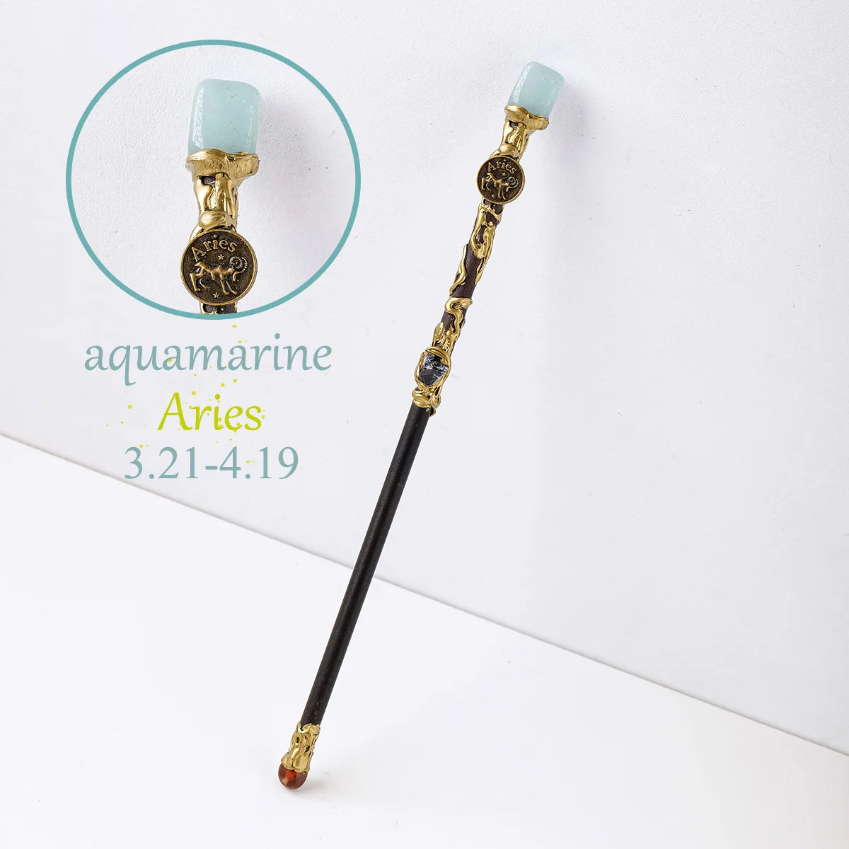 12 Constellation Crystal Stone Wand – Zodiac Magic Scepter