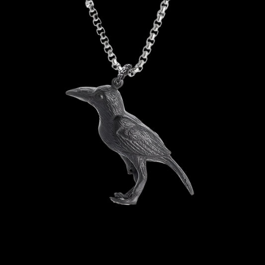 Celtic Raven Pendant Nordic Amulet Necklace