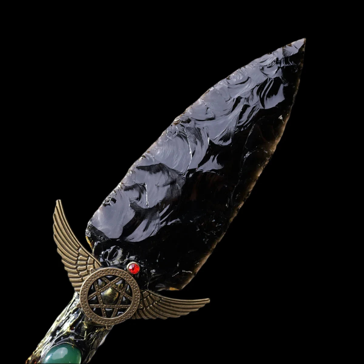 Enchanted Obsidian Ritual Dagger - Handcrafted Crystal Athame