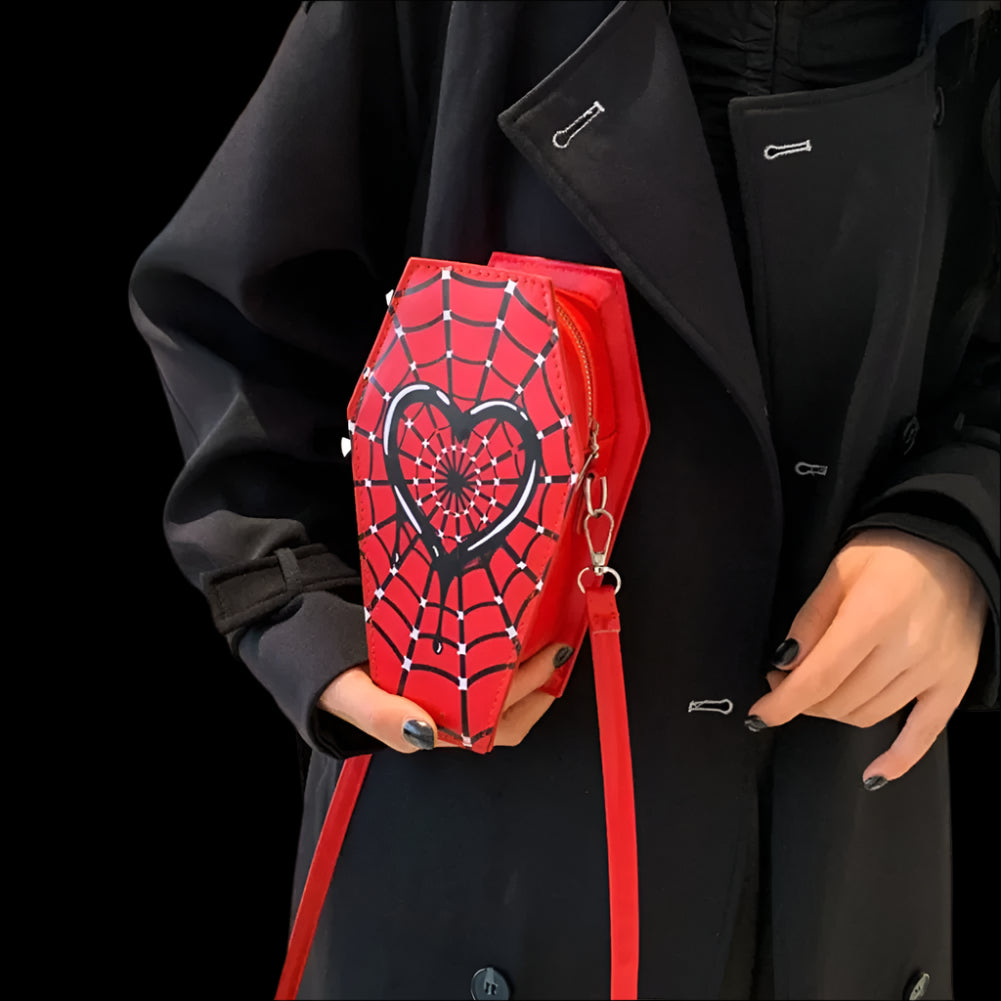 Spider Web Coffin Shoulder Bag