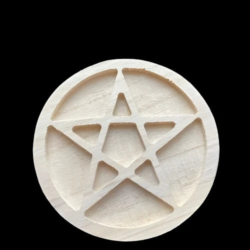 Wooden Pentagram & Moon Altar Tile