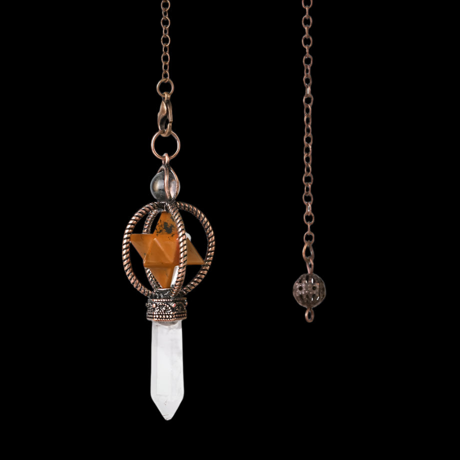 Natural Crystal Pendulum with Copper Chain - Witchy Divination Tool