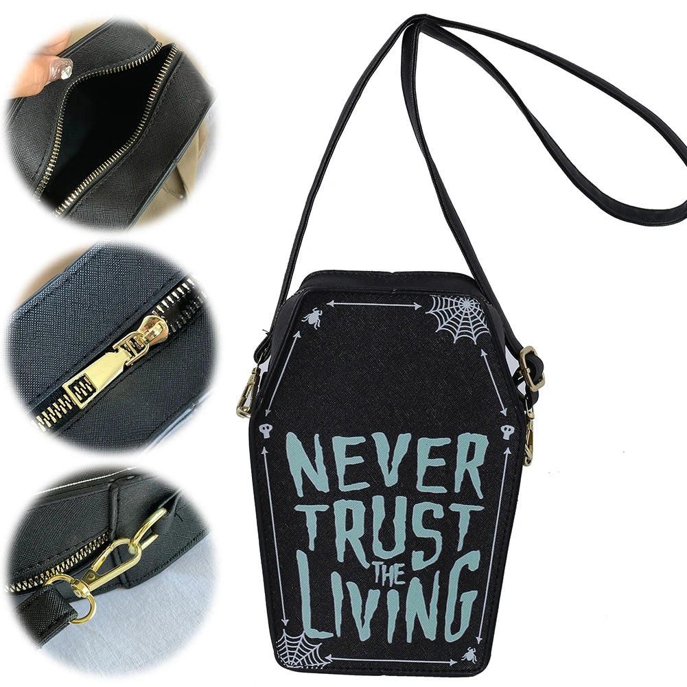 Gothic Coffin Crossbody Bag – Never Trust The Living