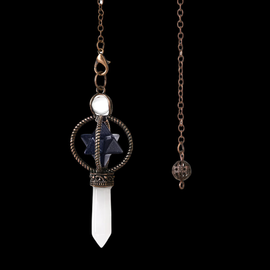 Natural Crystal Pendulum with Copper Chain - Witchy Divination Tool